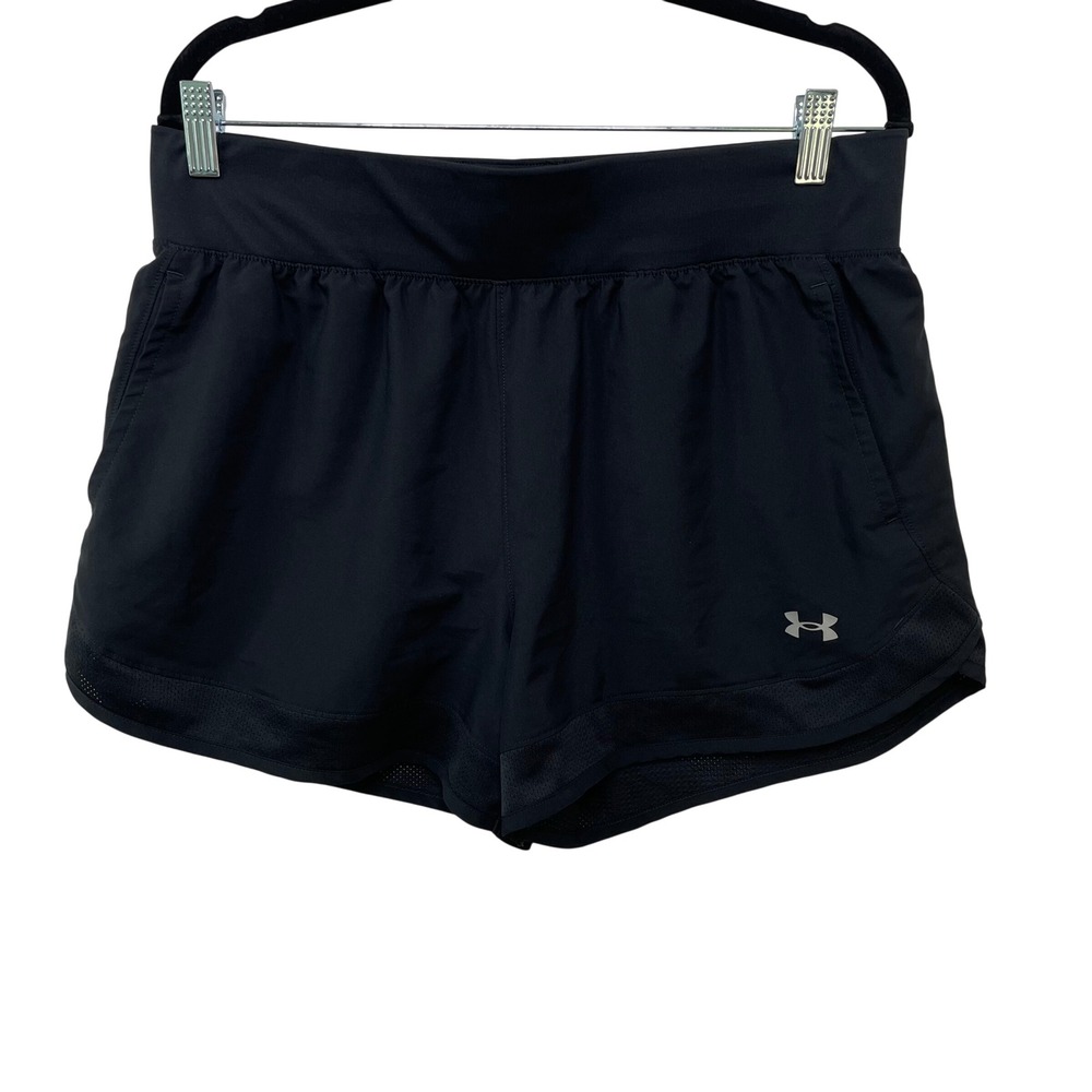 Under Armour Women Black Fly By 2.0 Running Shorts Loose Fit Large Workout Gym